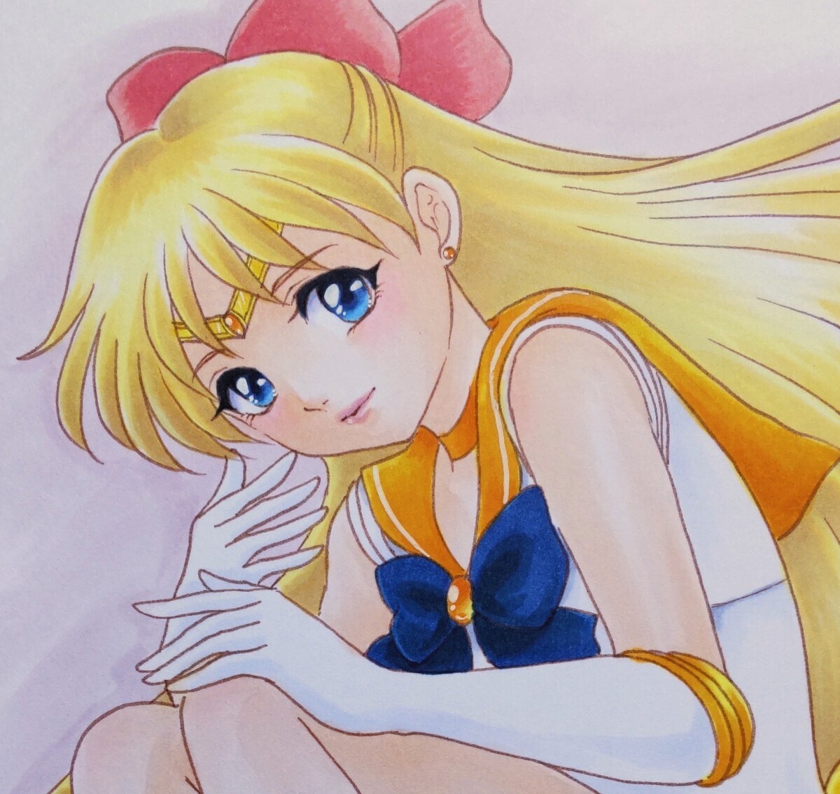 Illustration dessinée à la main ☆ Pretty Guardian Sailor Moon ☆ Sailor Venus ☆ Minako Aino ☆ Taille B5, des bandes dessinées, produits d'anime, illustration dessinée à la main