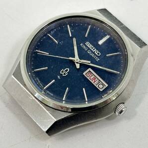 H0604-52 1821【1円スタート】腕時計 セイコー SEIKO キングクォーツ KING QUATZ 0853-8005 ブルー文字盤 デイデイト メンズの画像2