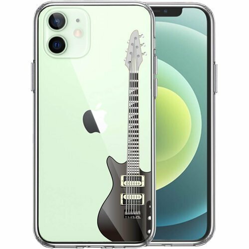 CuVery iPhone 12mini 側面ソフト レンズ 液晶 保護 エレキギター 黒 保護ガラス付き 644