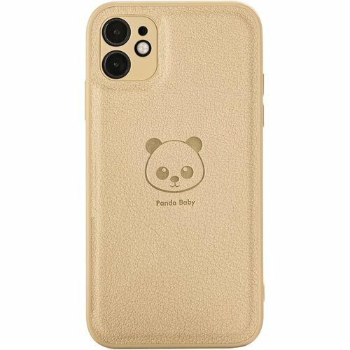 Panda Baby iPhone 12 レザーケース 本革に近い質感 カーキ 820