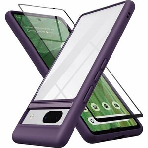 CASESTAR Google Pixel7a ケース ガラスフィルム 指紋認証対応 - Dark Purple 481