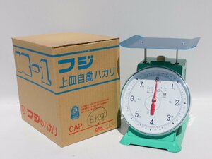 【ほぼ新品同様/送料無料/2】富士計器 フジ 上皿自動はかり K1-8 最大8kg 目量20g 平皿付き アナログ計量器 未使用 美品 ストック品