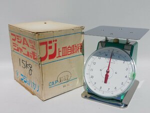 【ほぼ新品同様/送料無料/3】富士計器 フジ ジャンボ 上皿自動はかり 最大15kg 目量50g 平皿付き アナログ計量器 未使用 美品 ストック品