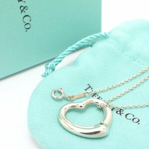 【１円～】TIFFANY オープンハート ペンダントネックレス シルバー925 Ag 箱袋付 ティファニー◆レターパック520円発送◆質屋 つじの