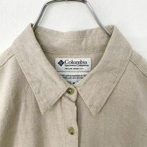 コロンビア　Columbia　レディース　リネン混紡　生成り　長袖　シャツ　レディース　Mサイズ　_画像4