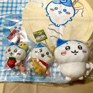 ハチワレ　まとめ売り 5点セット　新品　ぬいぐるみ　マスコット　ご当地　あまおう　恐竜　ぽてたまぬいぐるみ クレープくじ　ハンカチ