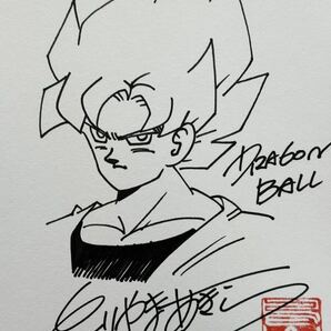 【サイン色紙】 鳥山明 『ドラゴンボール』（DRAGON BALL） 孫悟空 サイヤ人 色紙にペン 模写の画像2