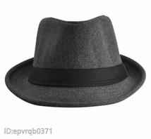 ソフト帽★新品 メンズキャップ ジャズハット 中折れハット 紳士 帽子 フリーサイズ 58センチ /グレー_画像2