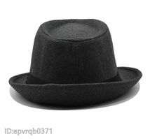 ソフト帽★新品 メンズキャップ ジャズハット 中折れハット 紳士 帽子 フリーサイズ 58センチ /グレー_画像4