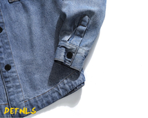 ジージャン◇新入荷 メンズ デニムジャケット 折り襟 長袖 ゆったり グラデーション 紳士 トップス サイズ選択可能 青/XLサイズ_画像8