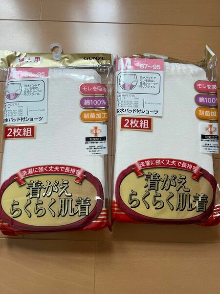 グンゼ　吸水パット付きショーツ　2枚入り2パック