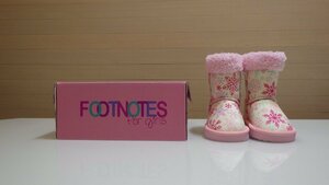 B158-26269 FOOTNOTES フットノートキッズブーツ 15cm ピンク 雪の結晶柄 子供用ブーツ 冬 かわいい