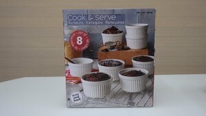 H274-1648340 未使用品 RAMEKIN & PC セット ココット 8個セット ホワイト 耐熱 陶器 卵料理 オーブン 電子レンジ 食洗器 対応