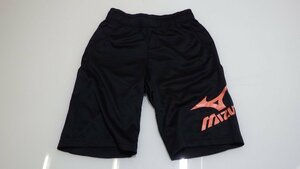 w136-37762 MIZUNO ミズノ キッズ アクティブロゴプリント ハーフパンツ 130㎝ ブラックxネオンフレイム