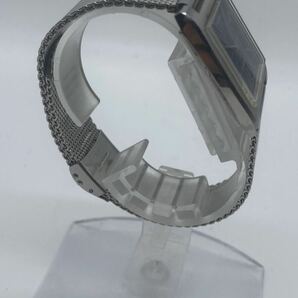 M1001 1円〜 LONGINES/CONQUEST 1970年代製 純正ベルト 手巻き ジャンク メンズ腕時計 ビンテージ アンティーク 角型 スクエア 青文字盤の画像4