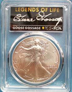 ★★ 最高鑑定 シルバーイーグル 2022 MLBレジェンド Goose Gossage 直筆サイン １$ .999銀貨 PCGS MS70 First Strike ★★