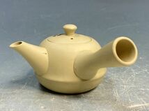 「伸康焼　黄泥　茶器揃」 煎茶道具 常滑 小型 陶器 急須 煎茶碗五客 湯冷まし 煎茶巾 y18730500_画像2