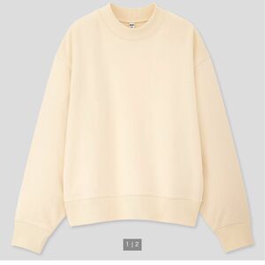 UNIQLO ユニクロ　スウェットクルーネックシャツ　長袖　オフホワイト トレーナー スウェット