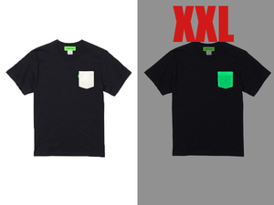 GROW IN THE DARK POCKET T-shirt BLACK XXL/黒蓄光プリント暗闇で光るポケtポケットバンドtシャツバンtロックtシャツmedicom toyrock漫画