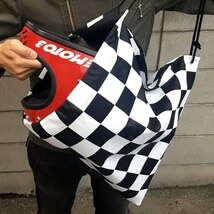 3枚セット NONWOVEN HELMET BAG ファスナー付 CHECKER/ヘルメットバッグ収納ツールバッグリアボックストップケースメットインdaytonadegner_画像9