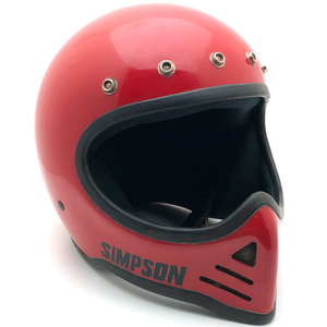  бесплатная доставка SIMPSON M52 RED 56cm/ Simpson красный винтажный шлем off-road bell bell moto3 Moto 3moto4m50m30m32m61m62m41 мотокросс vmx70s