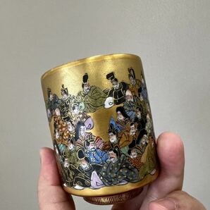 芸術作品 九谷焼 金山 百人一首 夫婦湯呑 金細工 金彩 九谷 湯飲みの画像10