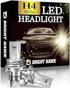 【自動車技術者監修】H4 LEDヘッドライト 車検対応 取付簡単 6700K【高級チップ改良】BRIGHT HAWK 国内メーカー