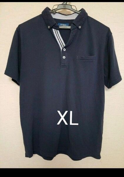 Navy ポロシャツ メンズ XL