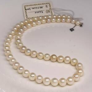 日本産 本真珠 パールネックレス 45cm 真珠ネックレスnecklace jewelry pearl ジュエリー 艶やか 養殖真珠 留め具部分SILVER刻印あり の画像4