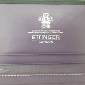 【35093】◆ファッション ETTINGER/エッティンガー 名刺入れ カードケース ブラック/パープル 美品◆の画像5