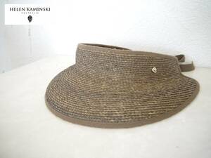 Helen Kaminski ヘレンカミンスキー　ラフィア　サンバイザー　　ブラウン　麦藁帽子　