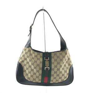 【STK4867】GUCCIグッチジャッキーGGキャンバス シェリーライン レザーハンドバックショルダーバッグワンハンドル 001・3306・002058バッグ