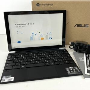 【SR299】 通電OK ASUSエイスースChromeBook クロームブック CM3000DV 4GB 128GB 10.5インチ タッチパネル 日本語キーボード ブラック 箱付の画像1