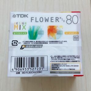 新品未開封 TDK MDディスク DESIGN MIX FLOWER MIX 80分 MD-FL80CMX10BC orange × 5 green × 5 の画像2