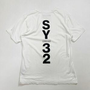 59 SY32 by SWEET YEARS クルーネック 半袖 Tシャツ カットソー サイズL スウィート イヤーズ ロゴプリント ホワイト 白 メンズ 40403Wの画像2