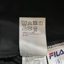 57 FILA フィラ ストレッチ クロップド イージーパンツ ウエストゴム ロゴ刺繍 スポーツ トレーニング ブラック 黒 レディース 40401I_画像7