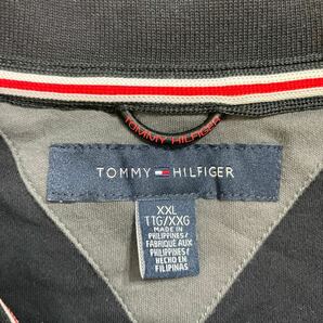 253 TOMMY HILFIGER トミーヒルフィガー 半袖 ポロシャツ サイズXXL ロゴ刺繍 オーバーサイズ ゆるだぼ バイカラー 40325Vの画像3