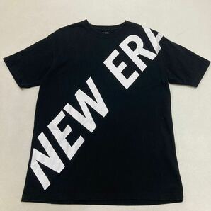 53 NEW ERA ニューエラ ビッグロゴプリント クルーネック 半袖 Tシャツ サイズL ブラック 黒 ロゴ刺繍 ストリート ヒップホップ 40408ADの画像1