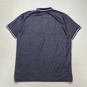 251 ARMANI EXCHANGE アルマーニ エクスチェンジ ストレッチ 半袖 ポロシャツ サイズL ロゴ刺繍 鹿の子 ネイビー 紺 メンズ 40416Lの画像2