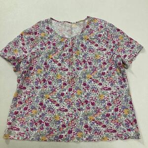 72 LEILIAN レリアン プラスハウス 花柄 半袖 カットソー Tシャツ 大きいサイズ13 春夏 フラワープリント 40417O