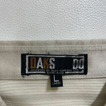 59 美品 DAKS ダックス ボーダー 半袖 ポロシャツ サイズL ロゴボタン メンズ 40422N_画像3