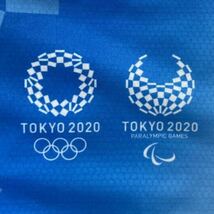 56 美品 TOKYO 2020 東京オリンピック 半袖 ポロシャツ asics アシックス ボランティア ユニフォーム 青 ブルー 40416Q_画像3