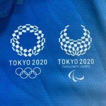 56 美品 TOKYO 2020 東京オリンピック 半袖 ポロシャツ asics アシックス ボランティア ユニフォーム 東京五輪 ブルー 青 40416T_画像3