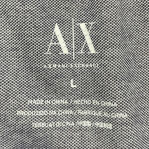 251 ARMANI EXCHANGE アルマーニ エクスチェンジ ストレッチ 半袖 ポロシャツ サイズL ロゴ刺繍 鹿の子 ネイビー 紺 メンズ 40416Lの画像3