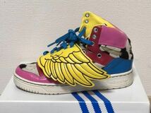 美品 adidas アディダス スニーカー Jeremy Scott ジェレミースコット × 2NE1 マルチカラー 羽根 ハラコ WINGS レディース 23.5㎝ 箱付き_画像5