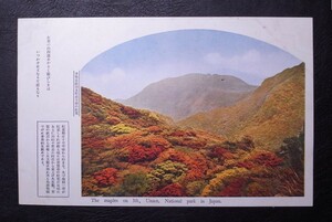 普賢岳絶頂及野岳方面の紅葉 絵葉書〔A-164〕The maples on Mt,Unzen,National park in Japan / 戦前 写真 絵はがき 長崎県 島原半島