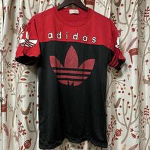 adidas ORIGINALS 半袖Tシャツ　メッシュ　シルバータグ　ヴィンテージ　M-L アディダス デサント製_画像1