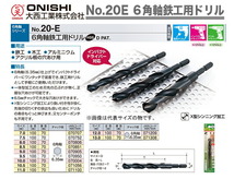 〈大西〉No.20E ６角軸鉄工用ドリル　12.0mm_画像2