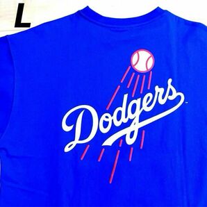 【新品】MLB ドジャース　 Tシャツ 刺繍ロゴ　ワンポイント　バックプリント