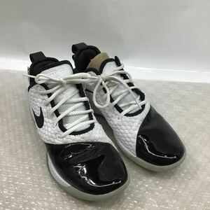 c8【同梱可】1スター　NIKE ナイキ スニーカー レブロン ウィットネス3 ブラック 白　メンズ　27.5cm